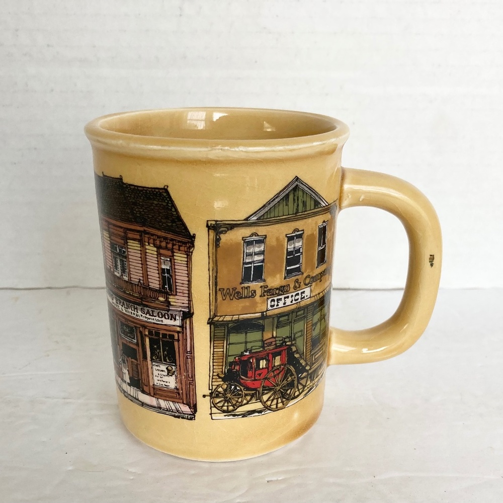Vintage Enesco Old West Main Street Coffee Mug